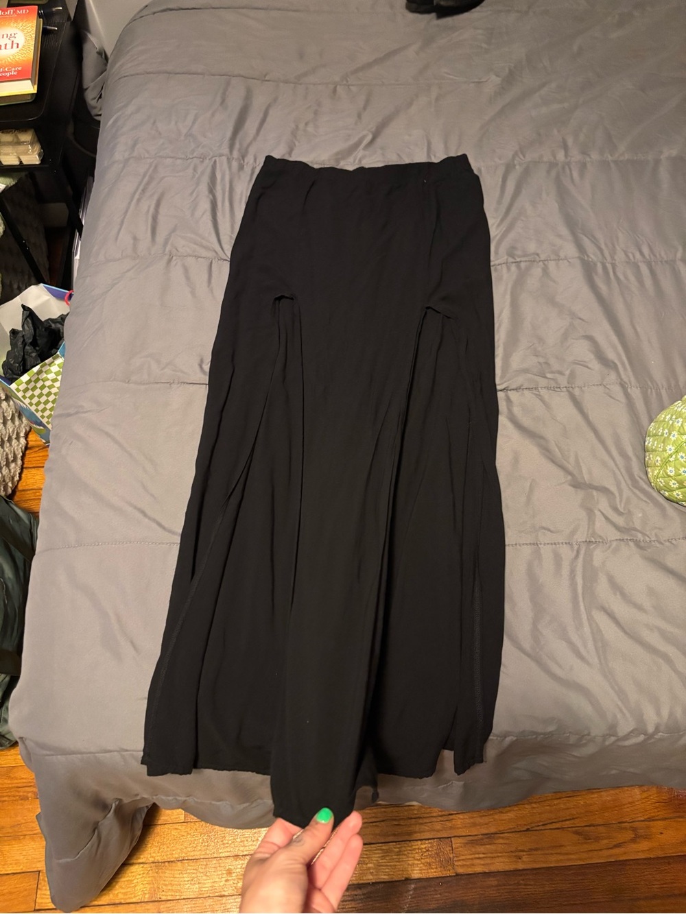 Joe Boxer Black Maxi Skirt with Flowing Panels
